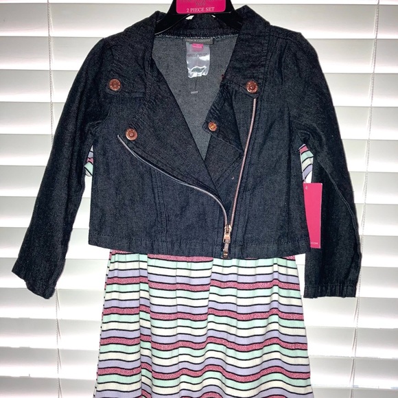 Vince Camuto Girls Jean Jacket Dress - Picture 1 of 3